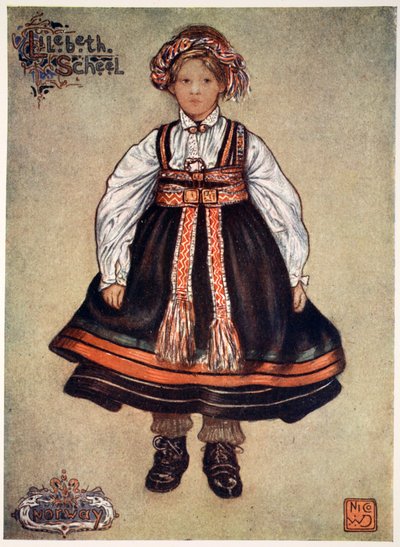 A Little Saetersdalen Peasant Girl, 1905 by Nico Jungman